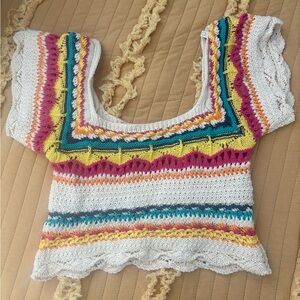 Zara Multicolor Knit Crop Top